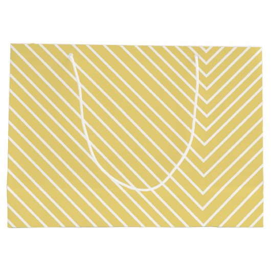 Chevron geel en wit groot cadeauzakje (Achterkant)