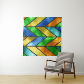 Chevron gekleurde glazen textuur wandkleed (In Situ (horizontaal))