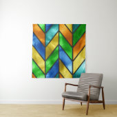Chevron gekleurde glazen textuur wandkleed (In situ)