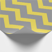 Chevron gele grijze strepen cadeaupapier (Hoek)