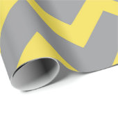 Chevron gele grijze strepen cadeaupapier (Rol Hoek)