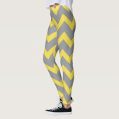 Chevron gele grijze strepen leggings (Links)