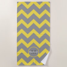 Chevron - gele grijze strepen Monogram