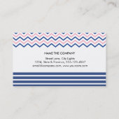 Chevron Gestreepte Clean Mode Blue Simple Visitekaartje (Achterkant)