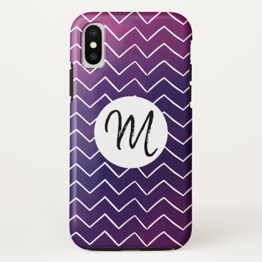 chevron getekend patroon Monogram Schrift Case-Mate iPhone Case (Achterkant)
