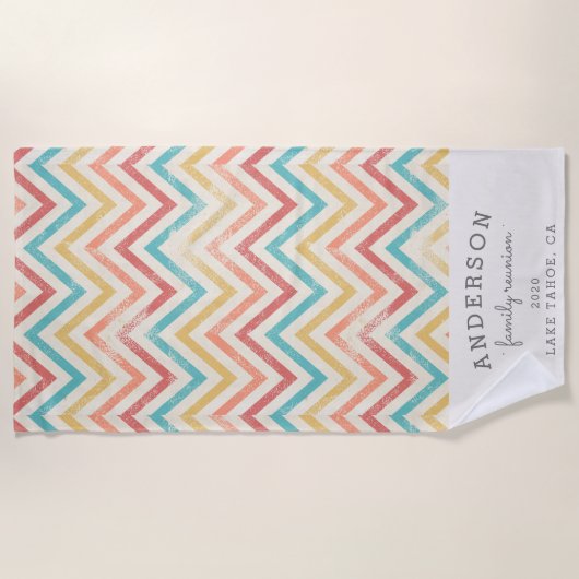  chevron - gezinshereniging op maat strandlaken (Voorkant)