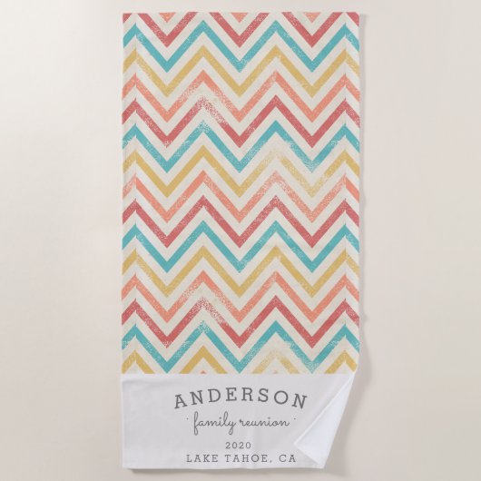  chevron - gezinshereniging op maat strandlaken (Voorkant)