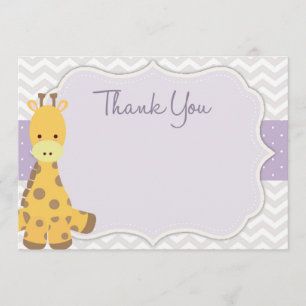 Chevron Giraffe Baby shower Hartelijk dank Bedankkaart