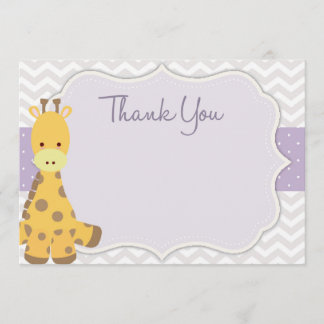 Chevron Giraffe Baby shower Hartelijk dank Bedankkaart