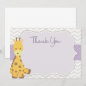 Chevron Giraffe Baby shower Hartelijk dank Bedankkaart (Voorkant / Achterkant)