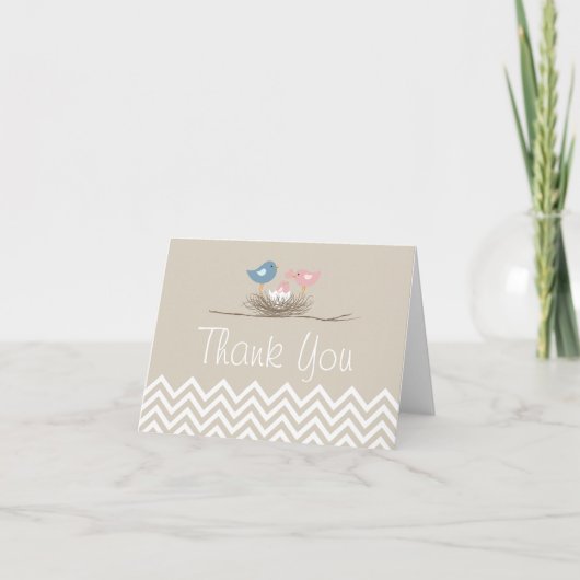 Chevron Girls Bird's Nest Bedankt (Voorkant)