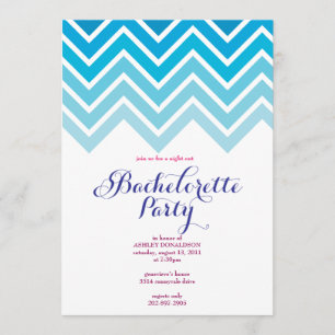 CHEVRON - Girls Night Out BACHELORETTE - Uitnodigi Kaart