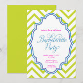 CHEVRON - Girls Night Out BACHELORETTE - Uitnodigi Kaart (Voorkant / Achterkant)