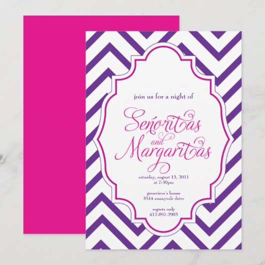 CHEVRON - Girls night out - Uitnodiging (Voorkant / Achterkant)