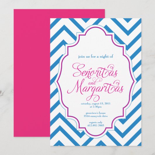 CHEVRON - Girls night out - Uitnodiging (Voorkant / Achterkant)