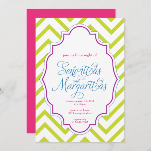 CHEVRON - Girls night out - Uitnodiging (Voorkant / Achterkant)