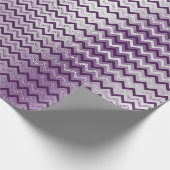 Chevron Glam Lux Metallic Paarse Amethyst Plum Cadeaupapier (Hoek)