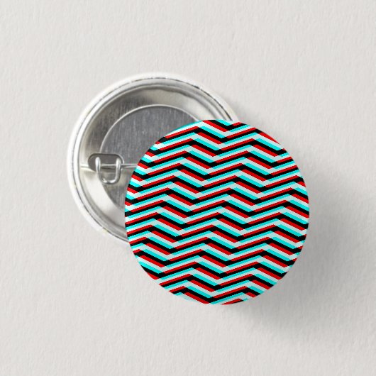 Chevron Glitch Ronde Button 3,2 Cm (Voorkant /achterkant)