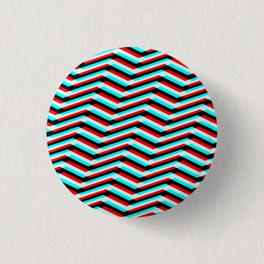 Chevron Glitch Ronde Button 3,2 Cm (Voorkant)