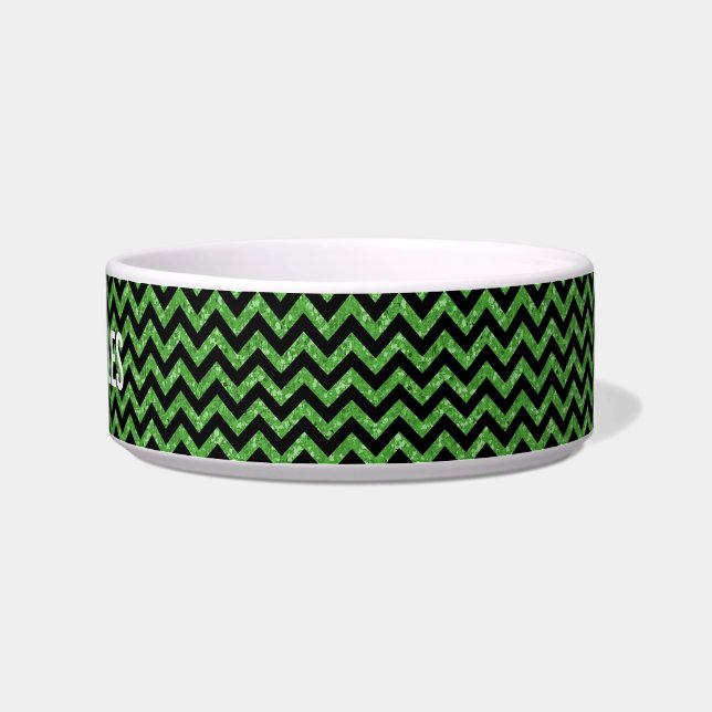 Chevron Glitter Cat Bowl Voerbakje (Rechts)