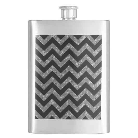 Chevron Glitter Classic Flask Heupfles (Voorkant)