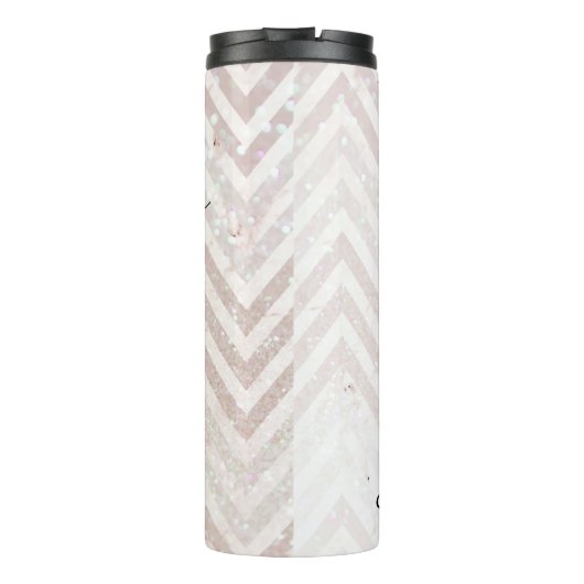 Chevron Glitter Je bent voldoende thermisch getumb Thermosbeker (Achterkant)