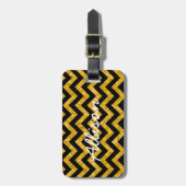 Chevron Glitter Kijk Bagagelabel (Voorkant verticaal)