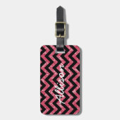 Chevron Glitter Kijk Bagagelabel (Voorkant verticaal)
