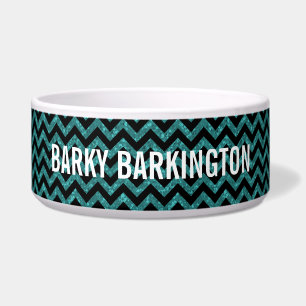 Chevron Glitter Kijk Dog Bowl Voerbakje