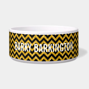 Chevron Glitter Kijk Dog Bowl Voerbakje