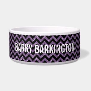 Chevron Glitter Kijk Dog Bowl Voerbakje