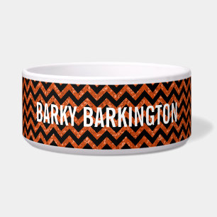 Chevron Glitter Kijk Dog Bowl Voerbakje