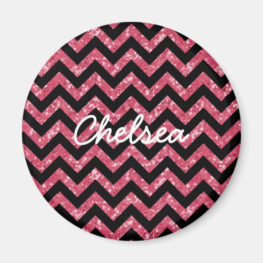 Chevron Glitter Kijk Magnet (Voorkant)