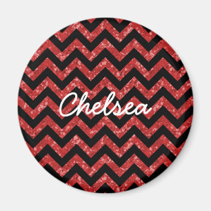 Chevron Glitter Kijk Magnet