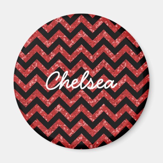 Chevron Glitter Kijk Magnet (Voorkant)