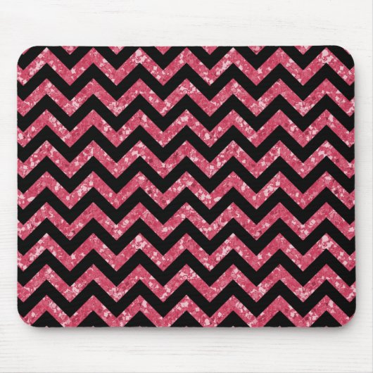 Chevron Glitter Kijk Mousepad Muismat (Voorkant)