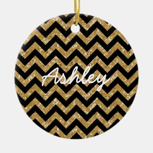 Chevron Glitter Kijk Ornament (Voorkant)