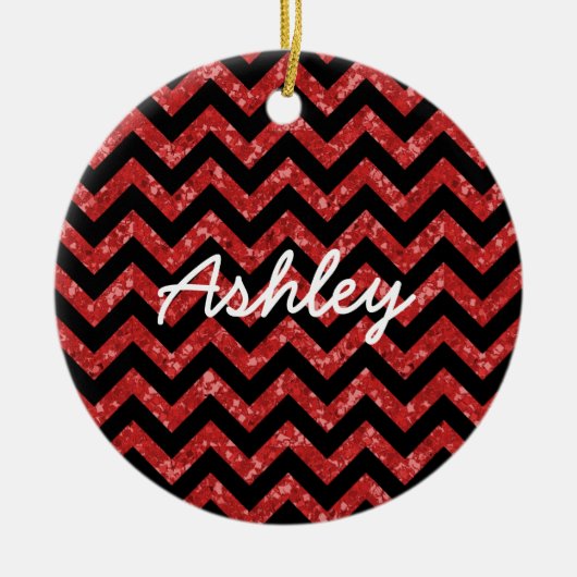 Chevron Glitter Kijk Ornament (Voorkant)