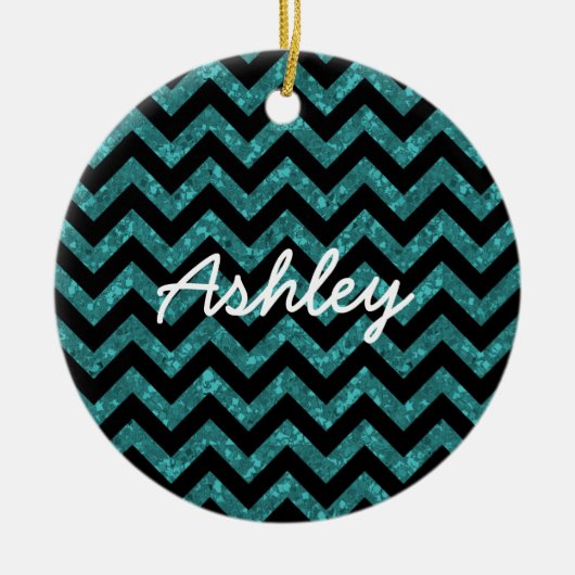 Chevron Glitter Kijk Ornament (Voorkant)