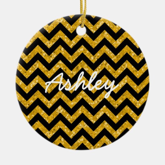 Chevron Glitter Kijk Ornament (Voorkant)