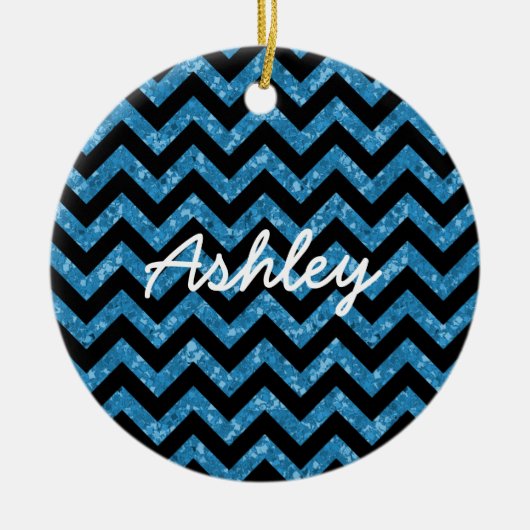 Chevron Glitter Kijk Ornament (Voorkant)