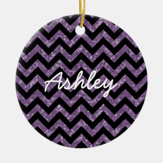 Chevron Glitter Kijk Ornament (Voorkant)