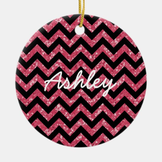 Chevron Glitter Kijk Ornament (Voorkant)