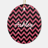 Chevron Glitter Kijk Ornament (Links)