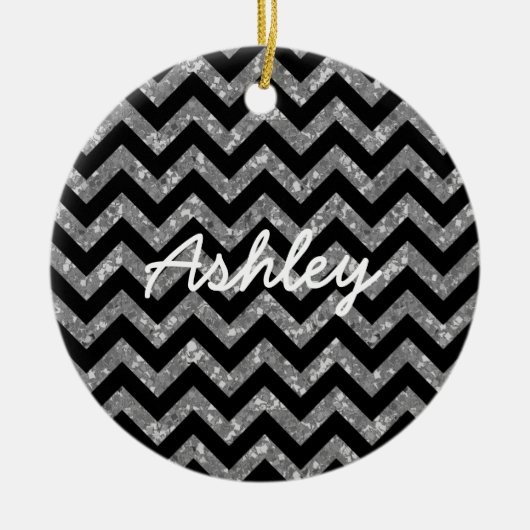 Chevron Glitter Kijk Ornament (Voorkant)