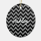 Chevron Glitter Kijk Ornament (Links)