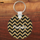 Chevron Glitter Kijk Sleutelhanger (Voorkant)