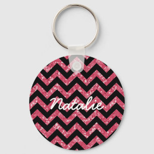 Chevron Glitter Kijk Sleutelhanger