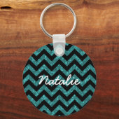 Chevron Glitter Kijk Sleutelhanger (Voorkant)