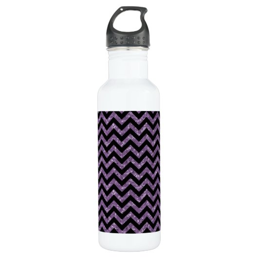 Chevron Glitter Kijk Waterfles (Voorkant)